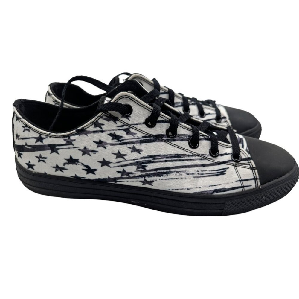 RAAD Shop Unisex Rock And Roll Black and White Stars and Stripes Low Top 12M